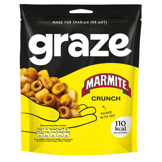 Graze Marmite Crunch-snack 100 g, britisk versjon
