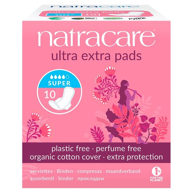 Natracare organic cotton pads 10 pack, imported from the UK