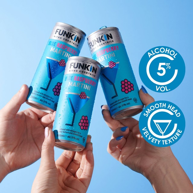 Funkin blue raspberry martini canned cocktail 200ml - British product