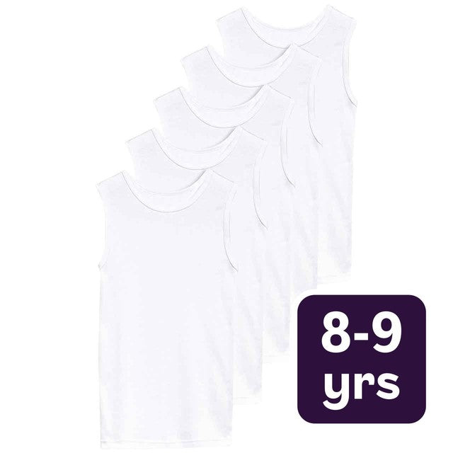 M&S Collection cotton vests white 8-9 years, imported from the UK