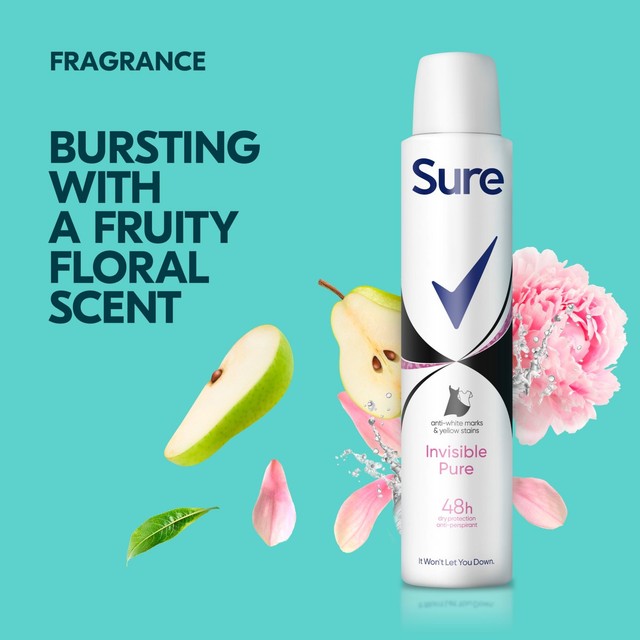 Sure Women Invisible Pure deodorant spray 200ml (British brand)