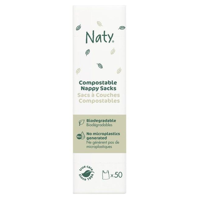 Naty biodegradable nappy bags 50 pack, imported from the UK