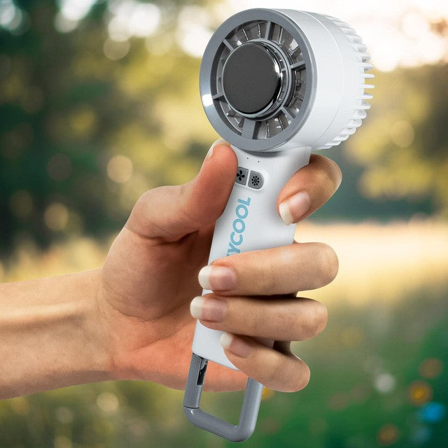 Oxycool rechargeable mini handheld fan (British brand)