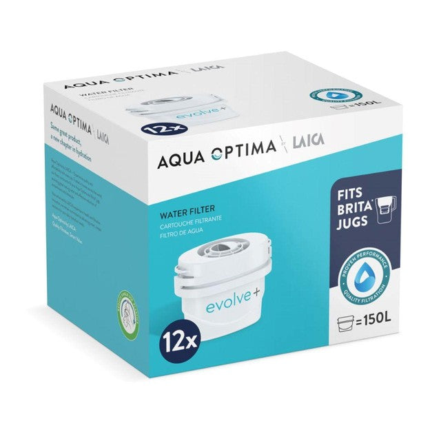 Aqua Optima Evolve+ water filter cartridges 12 pack - British product