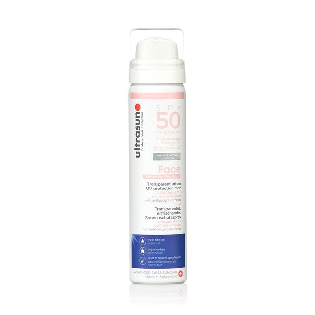Ultrasun SPF 50 face and scalp sunscreen mist 75ml (British brand)