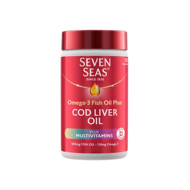 Seven Seas cod liver oil plus multivitamins capsules 90 capsules (British brand)