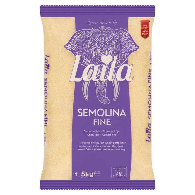 Laila Semolina Fine flour 1.5kg, UK version