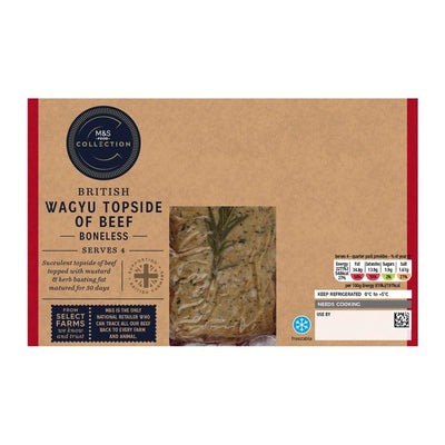 M&S Collection Wagyu Topside Beef Joint Seasoned Mustard Herb 1.11kg