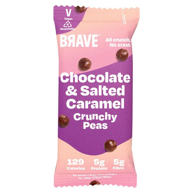 Brave roasted peas chocolate and salted caramel 30g - British product
