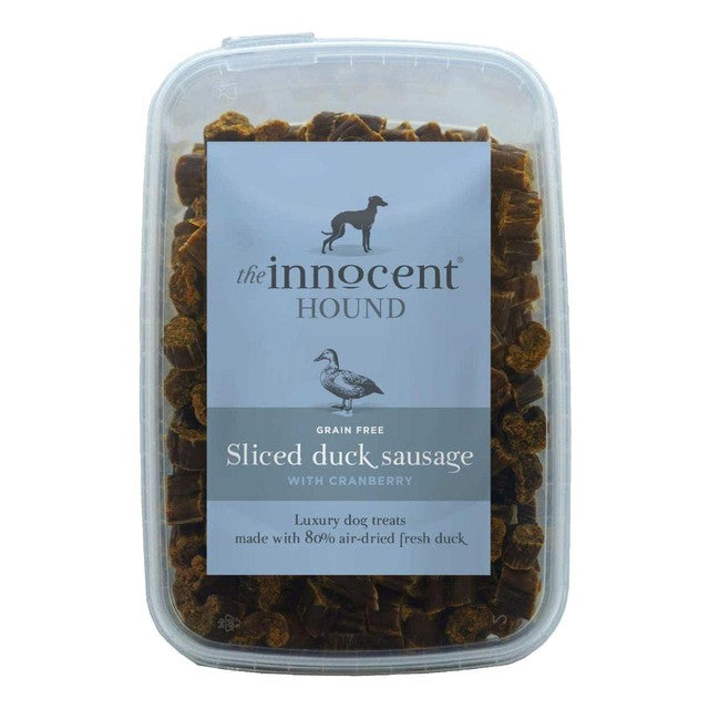 The Innocent Hound sliced duck sausage with cranberry dog treats 600g (British brand)