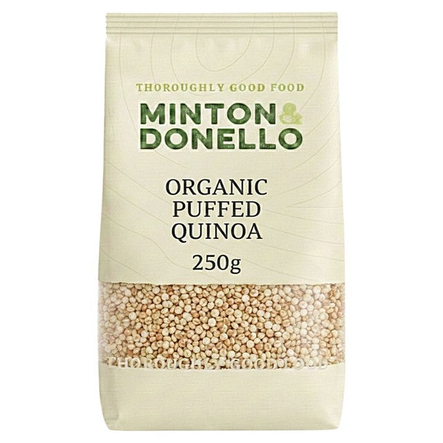 Mintons Good Food Organic Puffed Quinoa 250g, imported from the UK