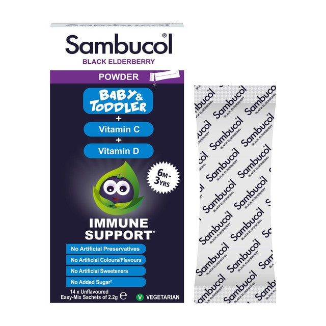 Sambucol baby powder unflavoured 14 sachets (British brand)