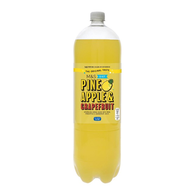 M&S Diet Pineapple Grapefruit Sparkling Drink 2L, imported from the UK