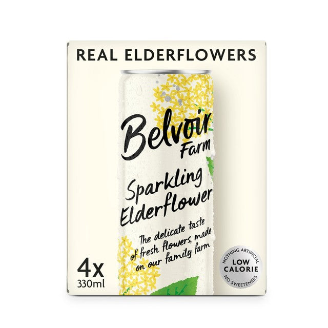Belvoir Sparkling Elderflower Delicious & Light Cordial 4 x 330ml - British product