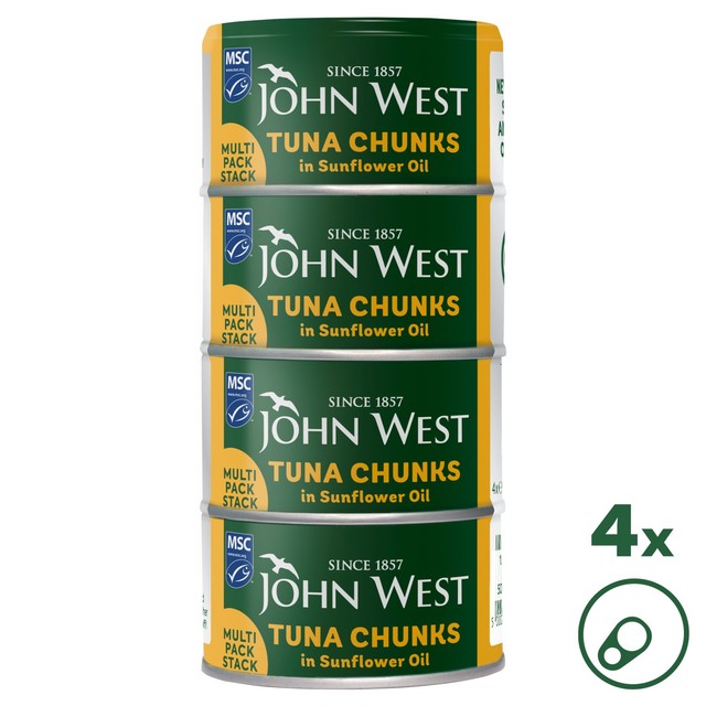 John West tuna chunks in sunflower oil 4 x 125g, UK version