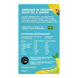 Fish 4 Ever Whole Sardines Organic Lemon Oil 120g - British product