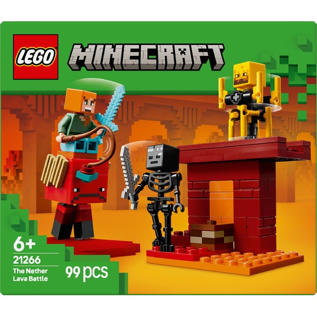 LEGO Minecraft The Nether Lava Battle building set 99 pieces, UK version
