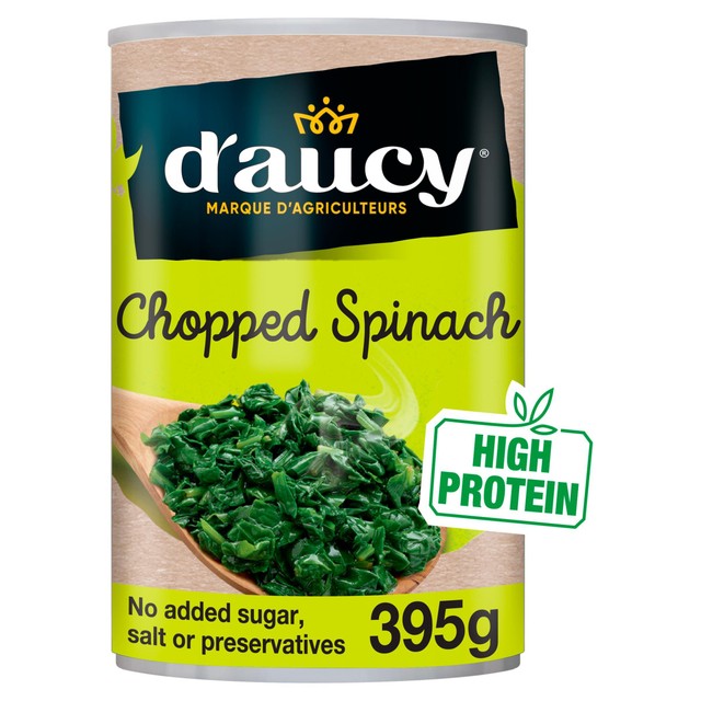 D'aucy chopped spinach no added salt 395g - British product