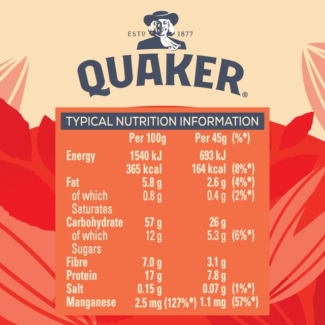 Quaker original hot oat cereal porridge pot 57g, imported from the UK