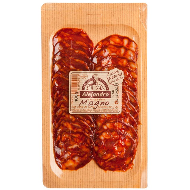 Brindisa nitrate free Alejandro chorizo slices 100g - British product