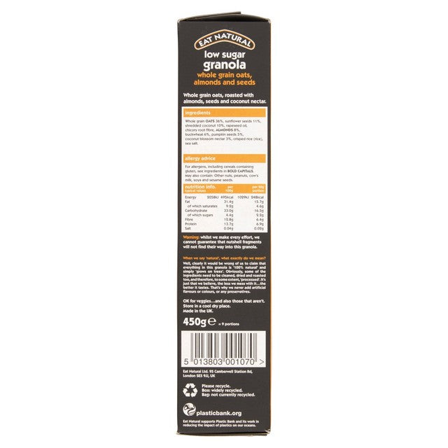 Eat Natural low sugar granola with oats, almonds, seeds 450g - British product