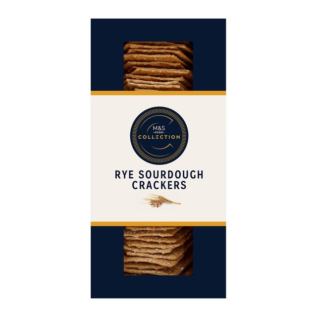 M&S rye sourdough crackers 130g, imported from the UK
