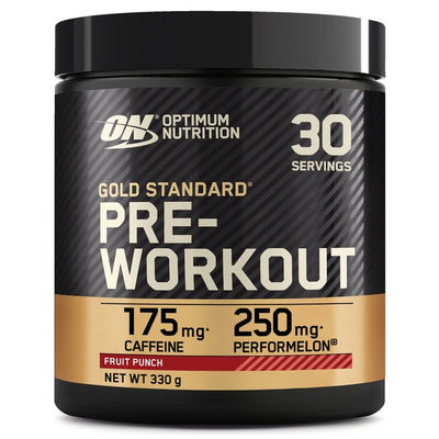 M&S Optimum Nutrition Gold Standard Pre-Workout Fruit Punch Supplement Powder 330g- Buy online at McGrocer