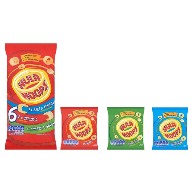 Hula Hoops crisps variety multipack 6 pack, UK version
