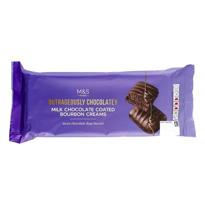 M&S Milk Chocolate Coated Bourbon Cream Chocolate Sandwich Biscuits 191g