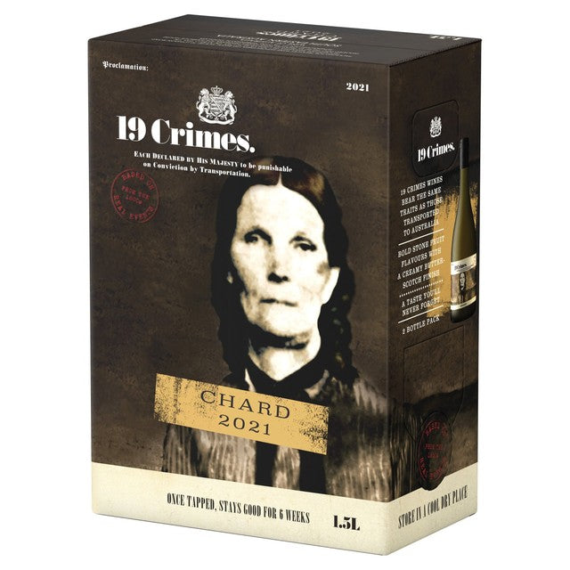 19 Crimes Chardonnay boxed wine 1.5L - British product