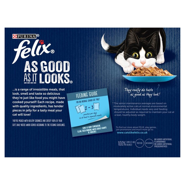 Felix Senior cat food fish jelly pouches 12x85g - British product