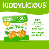 Kiddylicious Apple and Carrot Cookie Squares baby biscuits 24g sachet, UK version
