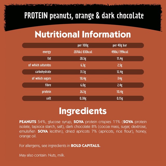 Eat Natural chocolate and orange protein bar 40g - British product