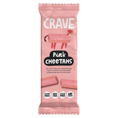 M&S Crave Free From Pink Cheetah Wafer Biscuits 100g- Buy online at McGrocer