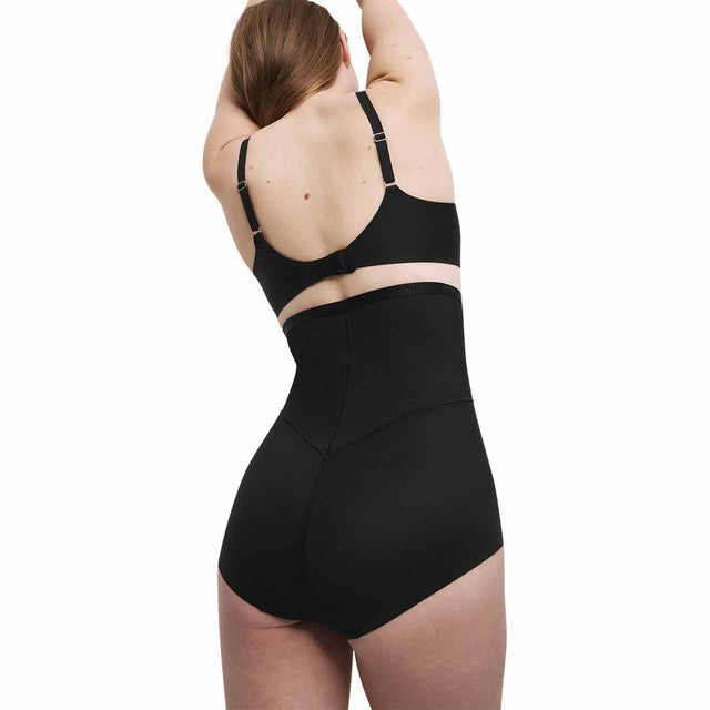 M&S women's light control sheer waist cincher black size 12, imported from the UK