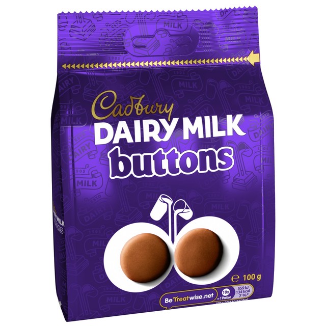 Cadbury Dairy Milk chocolate buttons 100g - British product