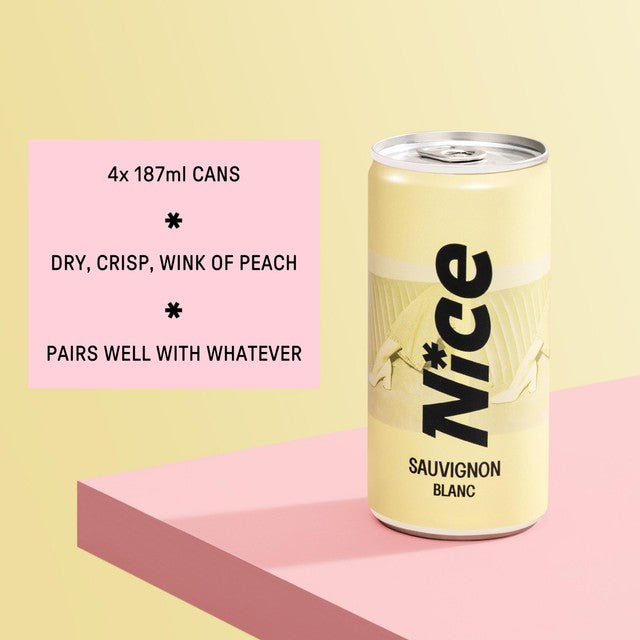 NICE Sauvignon Blanc cans multipack 4 x 187ml, imported from the UK