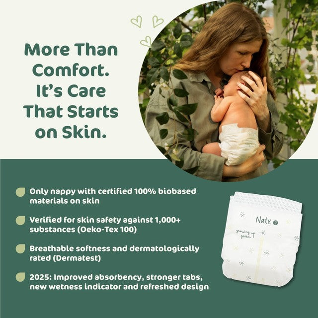Naty BioEmbrace Big Pack nappies Size 3 (4-9kg), imported from the UK