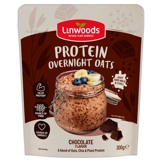 Linwoods overnight oats chocolate protein 300g, UK version