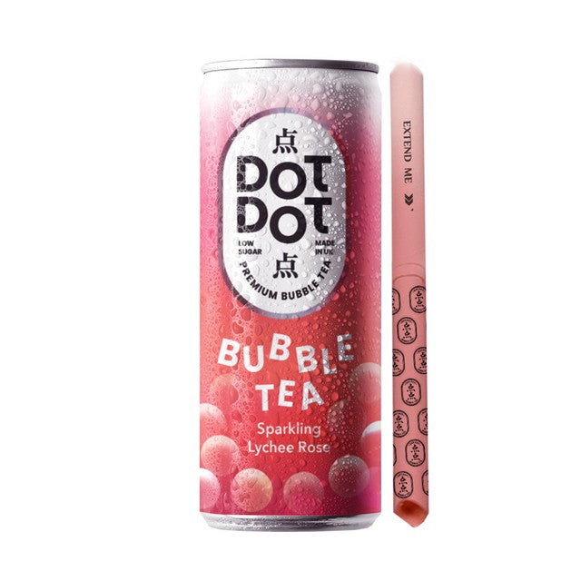 Dot Dot Sparkling Lychee Rose Bubble Tea 250ml - British product
