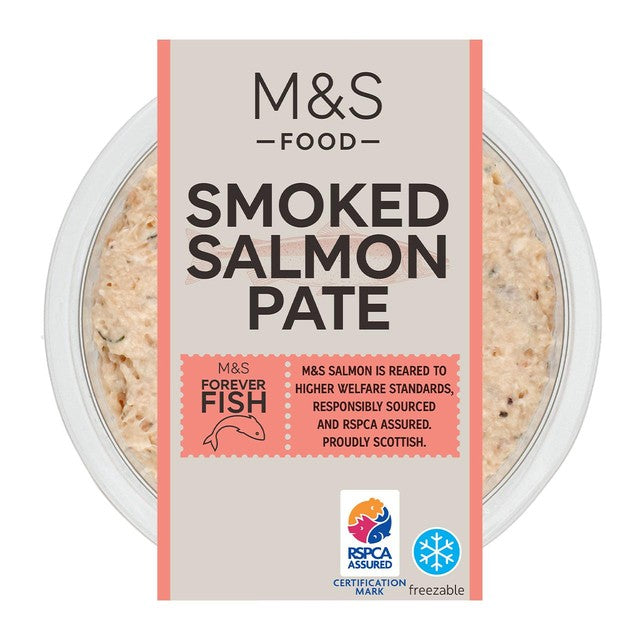 M&S Smoked Salmon Pate 115g, imported from the UK