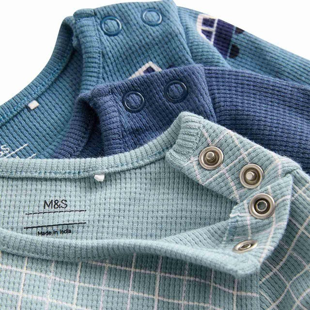 M&S baby bodysuits 6-9 Months 3 pack navy, imported from the UK