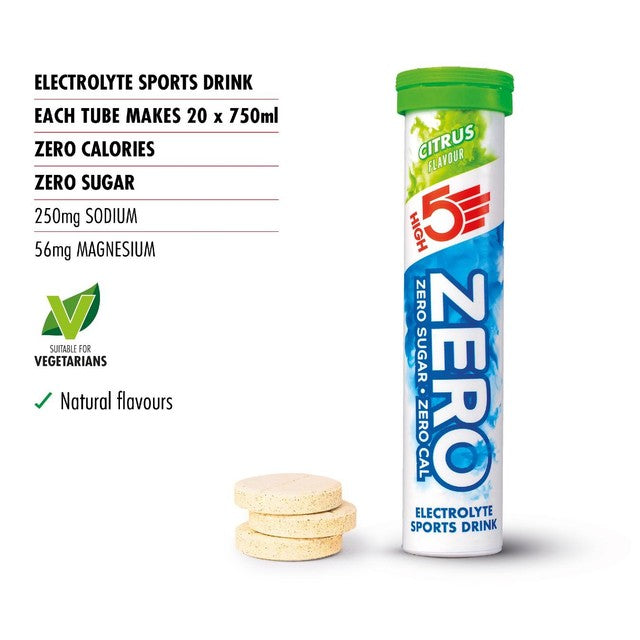 HIGH5 Zero Citrus Electrolyte Tablets 20 Count, UK version