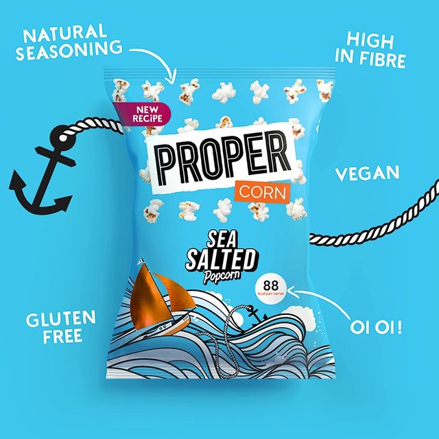 Propercorn sea salted popcorn 70g, imported from the UK