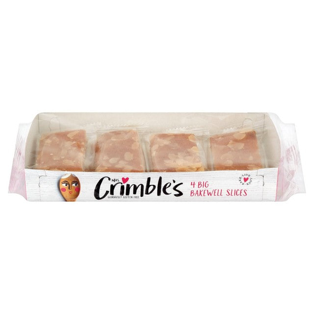 Mrs Crimble's almond flavoured Bakewell slices 4 x 50g, imported from the UK