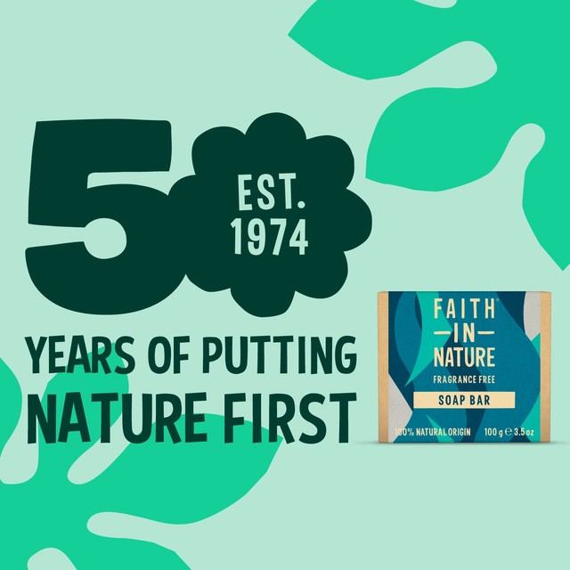 Faith in Nature unfragranced pure soap bar 100g - British product
