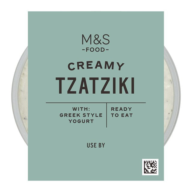 M&S Creamy Tzatziki dip 230g sleeve pack, imported from the UK.