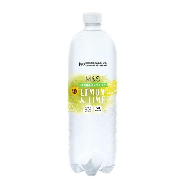 M&S Sparkling Lemon & Lime Water 1L, imported from the UK