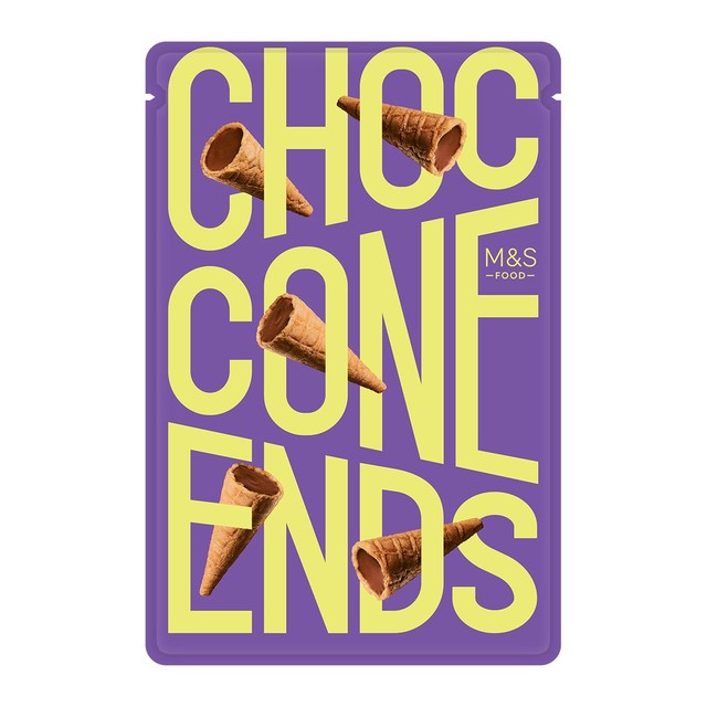 M&S Choc Cone Ends waffle cones with Belgian milk chocolate, UK version