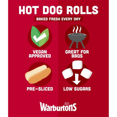 Warburtons Pølsebrød 6-pakning